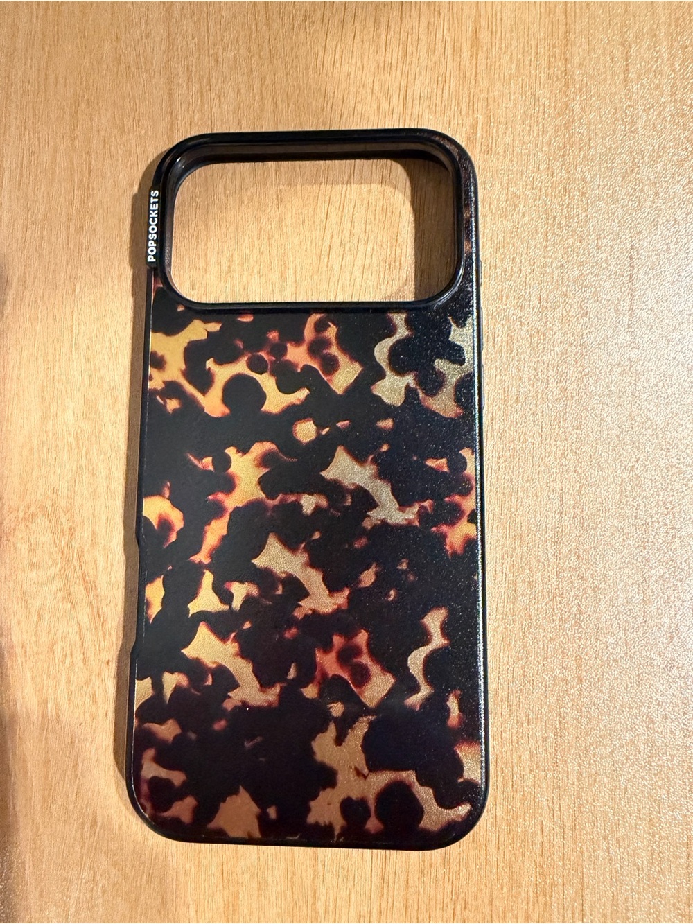 iPhone 17 Pro Max-PopSocket Tortoise Shell Pattern Protective Phone Case